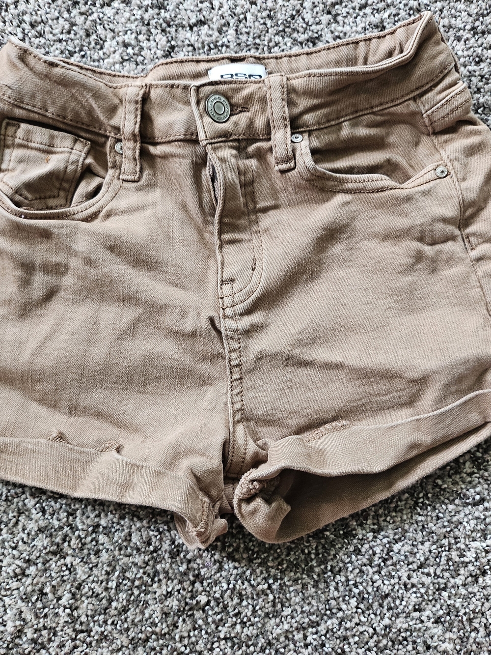 RSQ Women's Tan Denim Roll-Hem Shorts